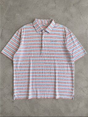 Peter Millar Striped Polo Shirt XXL 100% Cotton Golf Casual Pastel